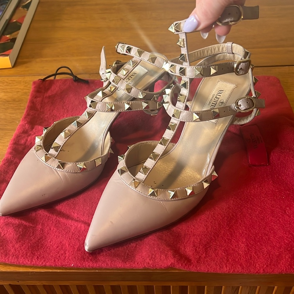 Studded Valentino Kitten Heels Size 7.5